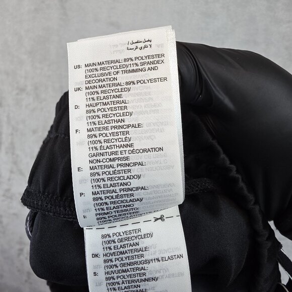 Adidas Jogger Pants Womens Small Black White 3 Stripes Track Athletic Stretch - Picture 7 of 15